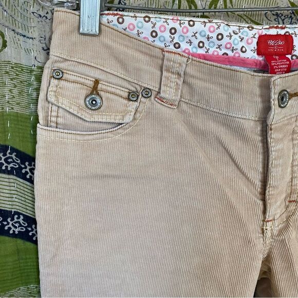 Y2K Mossimo Stretch Khaki Corduroy Flared Pants Size 7 - Picture 3 of 16